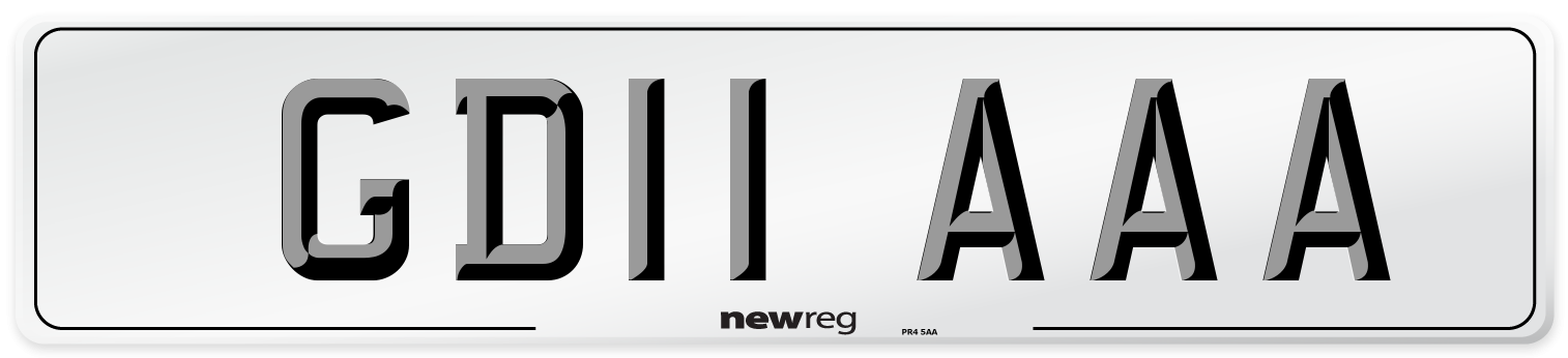 GD11 AAA Number Plate from New Reg